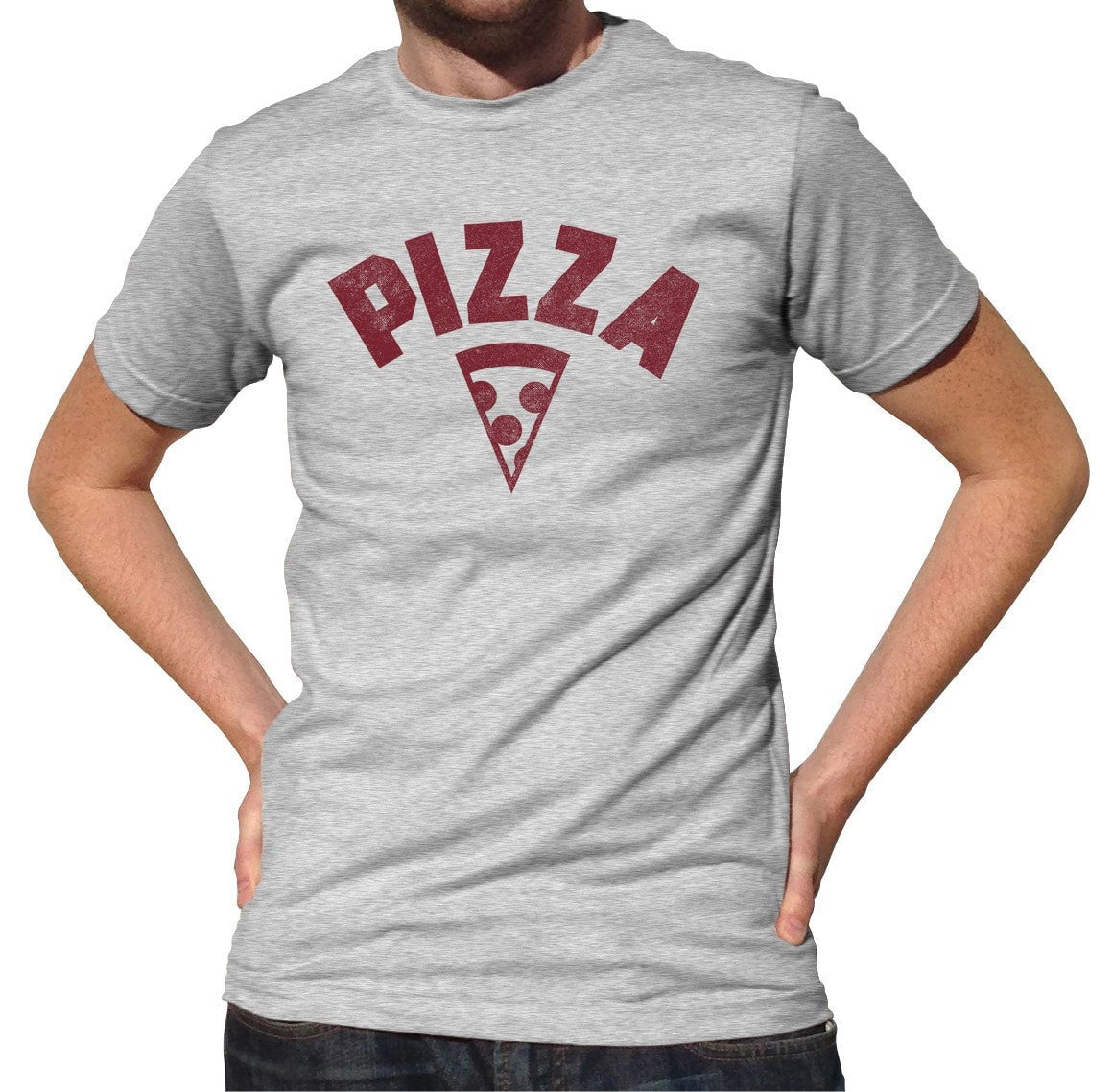 Men's Team Pizza T-Shirt Vintage Retro Athletic Logo Inspired