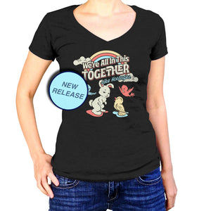 Women's We're All In This Together Like Hostages Vneck T-Shirt