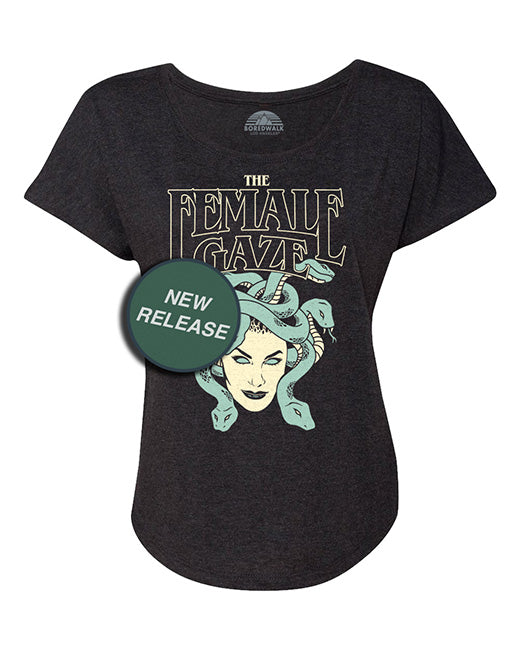 Women's The Female Gaze Medusa Scoop Neck T-Shirt - Boredwalk