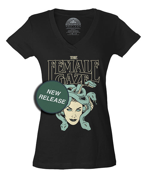 Women's The Female Gaze Medusa Vneck T-Shirt