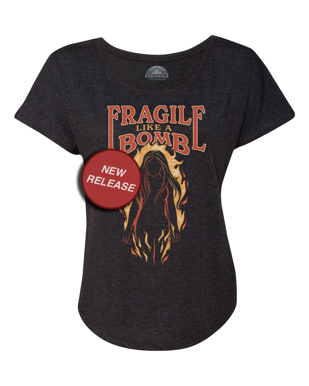 Women's Fragile Like a Bomb Scoop Neck T-Shirt