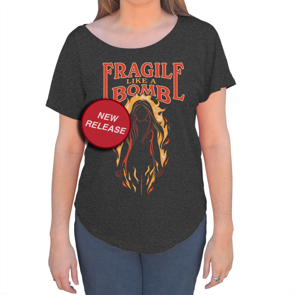Women's Fragile Like a Bomb Scoop Neck T-Shirt