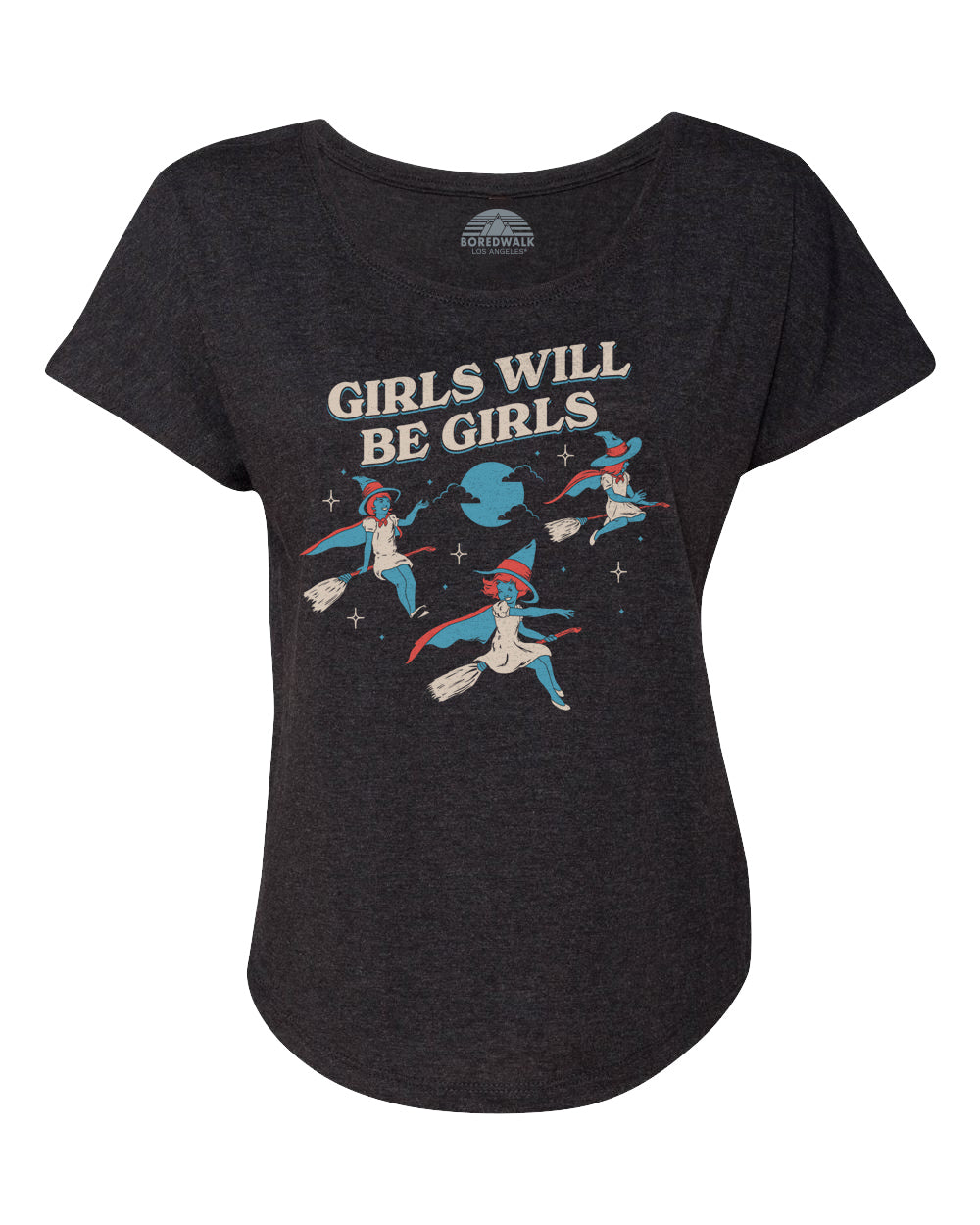 Women's Girls Will Be Girls Witch Scoop Neck T-Shirt