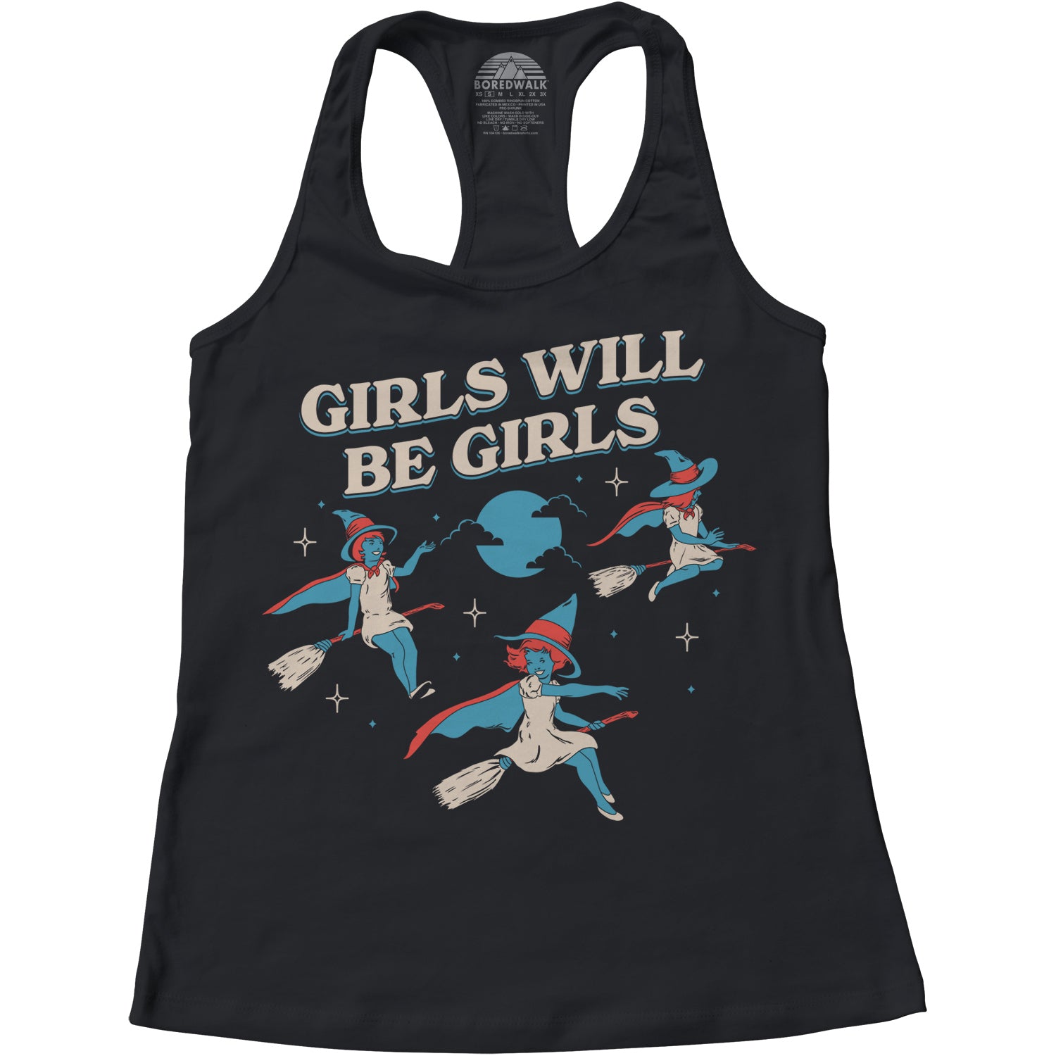 Women's Girls Will Be Girls Witch Racerback Tank Top