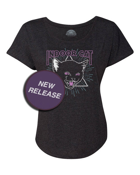 Women's Indoor Cat Scoop Neck T-Shirt