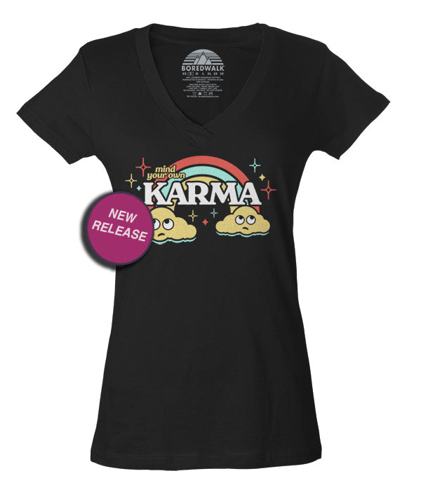 Women's Mind Your Own Karma Vneck T-Shirt