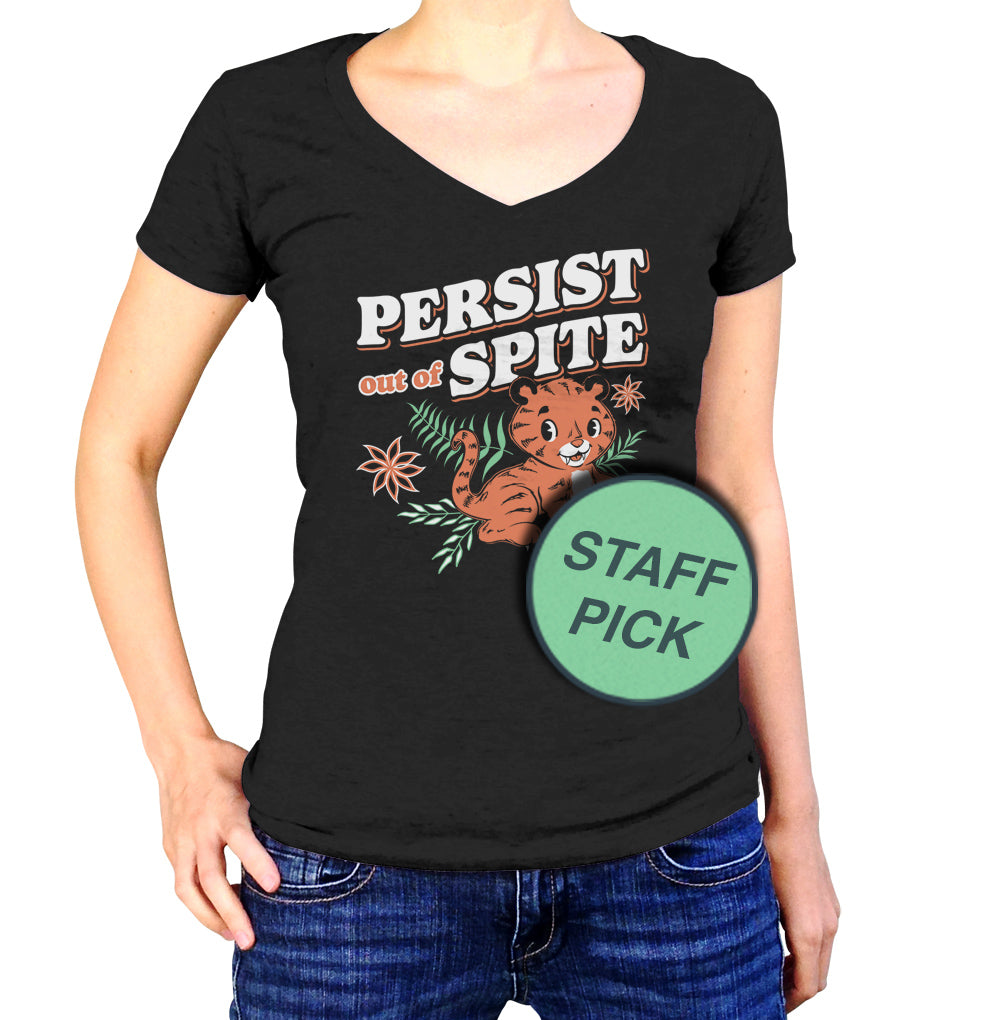 Women's Persist Out of Spite Tiger Vneck T-Shirt