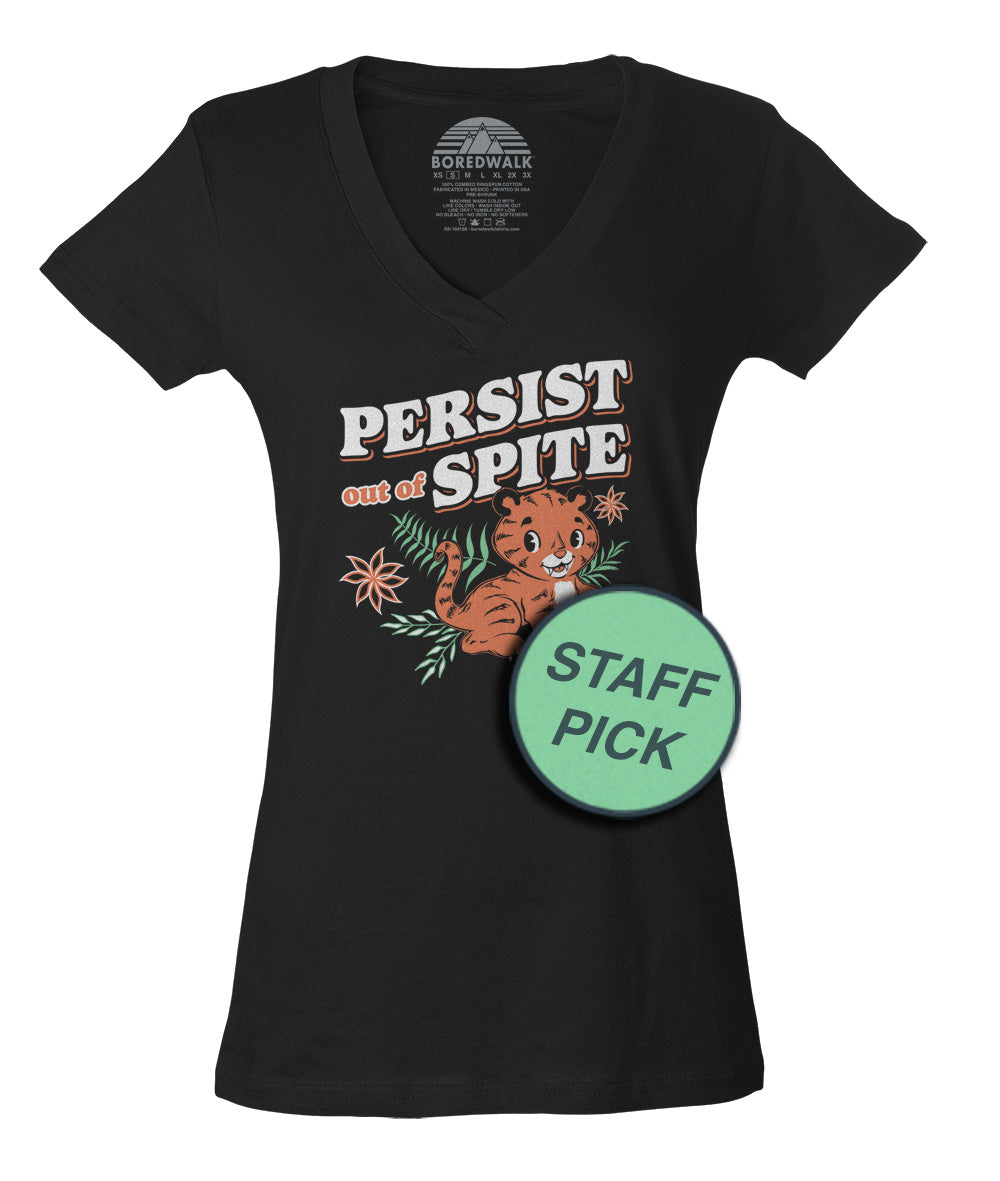 Women's Persist Out of Spite Tiger Vneck T-Shirt