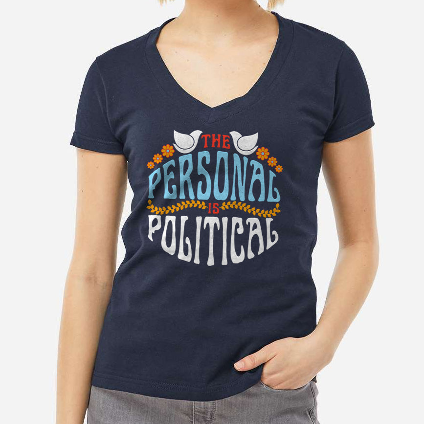 Women's The Personal is Political Vneck T-Shirt