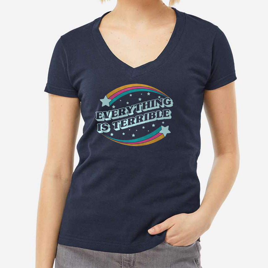 Women's Everything is Terrible Vneck T-Shirt
