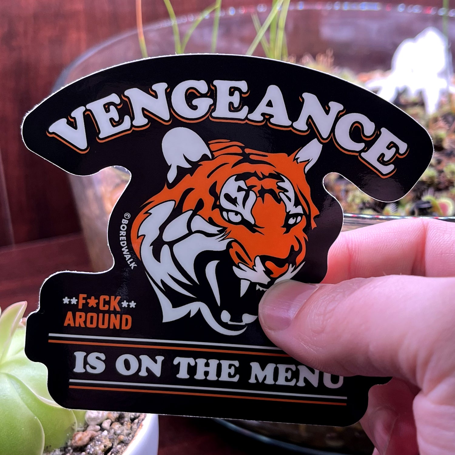 Vengeance Is On The Menu Die Cut Sticker