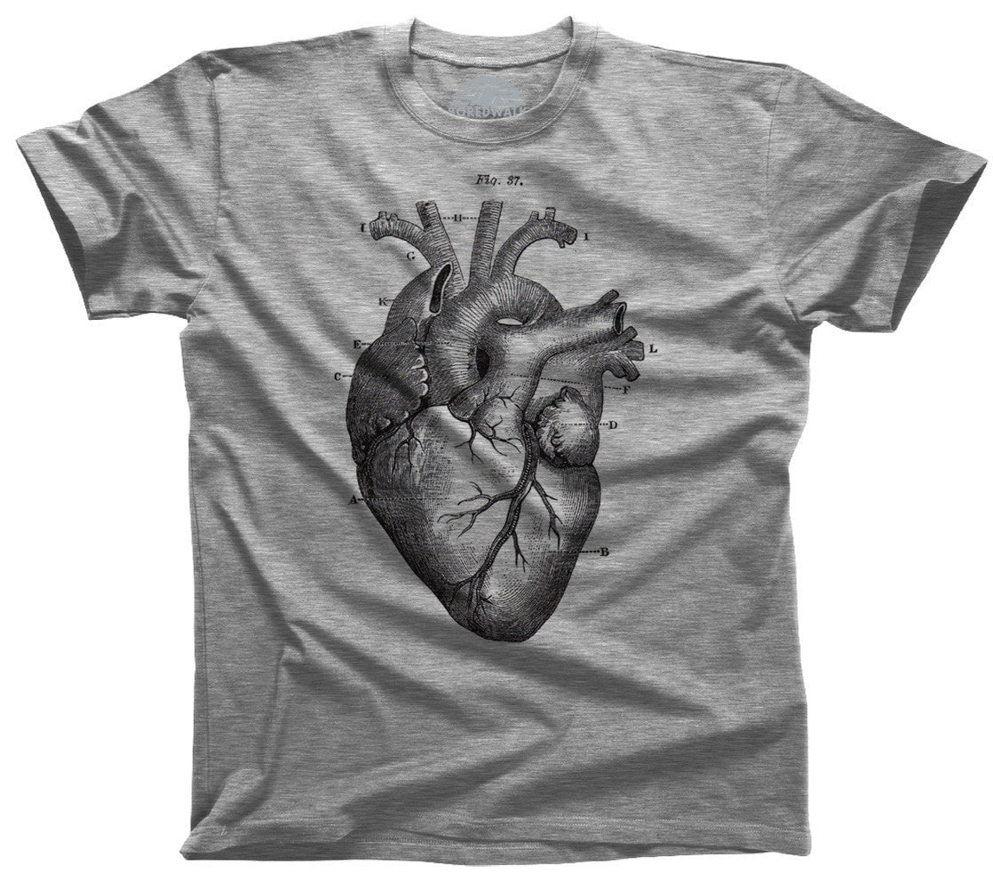 Men's Heart Anatomy Diagram T-Shirt
