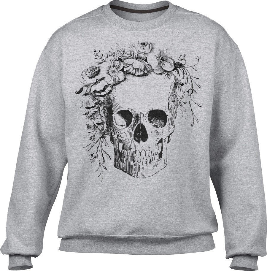 Unisex Floral Skull Sweatshirt
