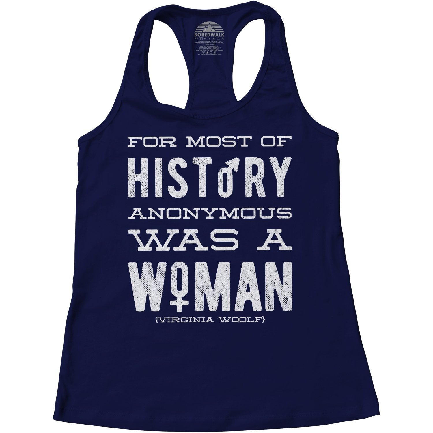 Women's For Most of History Anonymous Was a Woman Racerback Tank Top