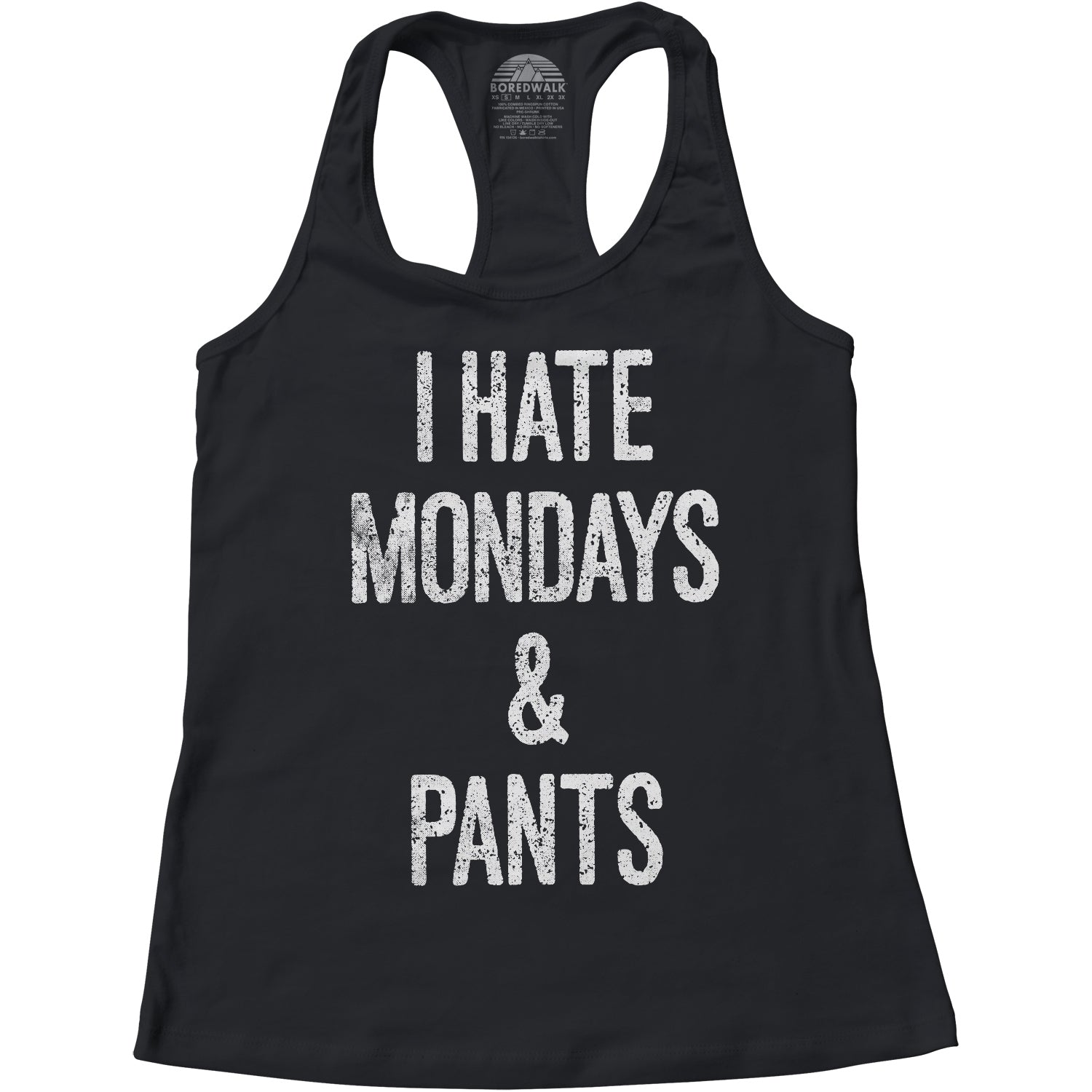 Women's I Hate Mondays and Pants Racerback Tank Top
