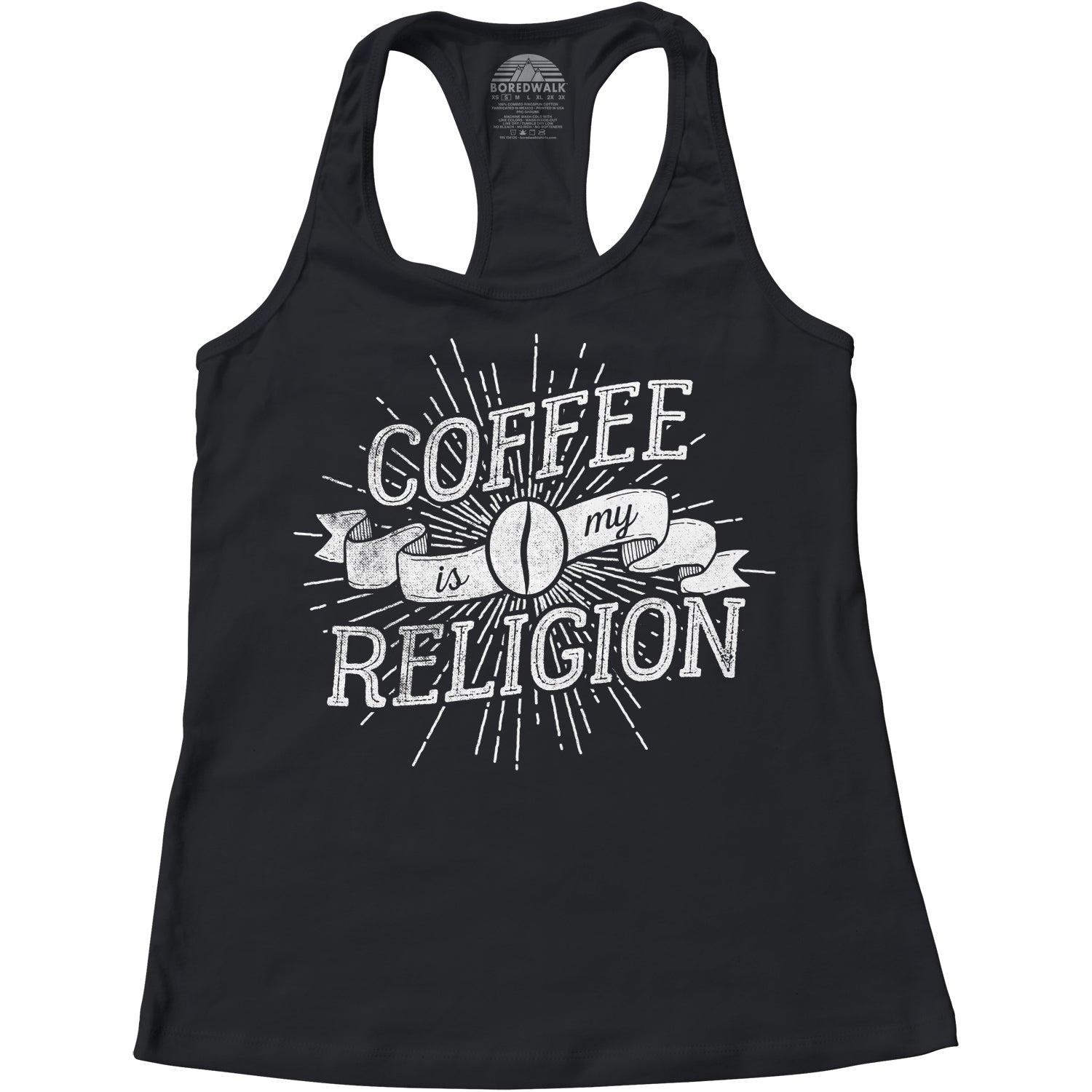 Women's Coffee Is My Religion Racerback Tank Top