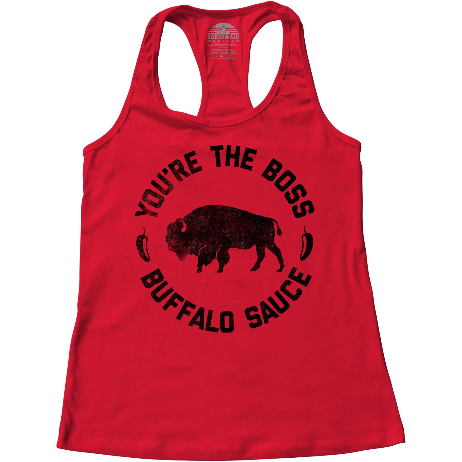 Women's You're the Boss Buffalo Sauce Racerback Tank Top