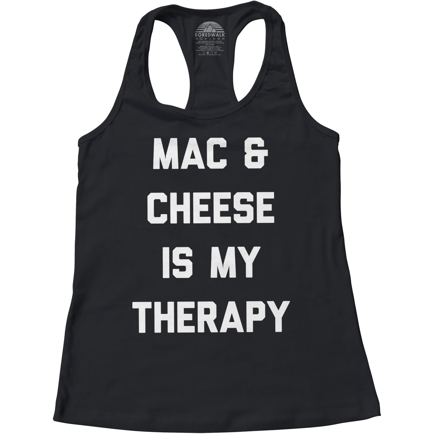 Women's Mac and Cheese Is My Therapy Racerback Tank Top