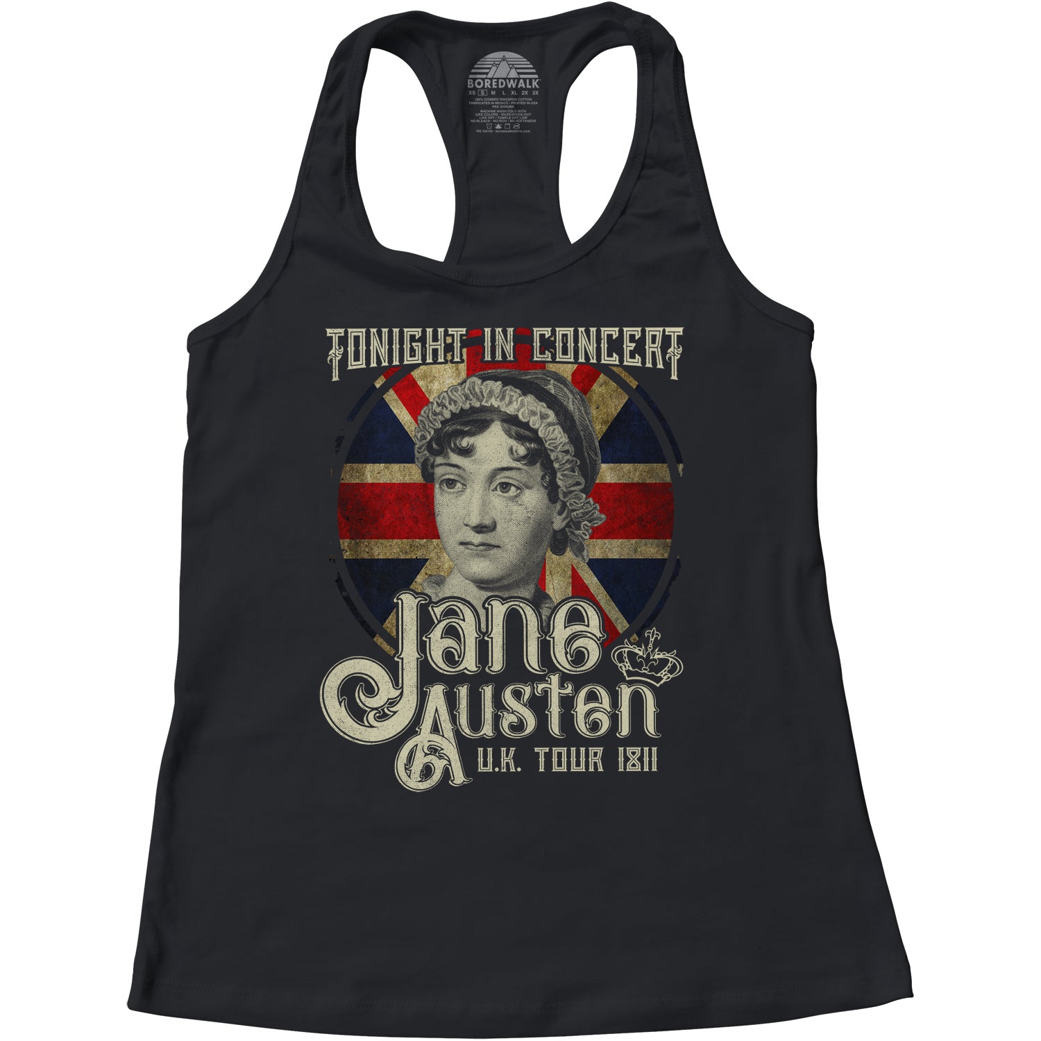 Women's Jane Austen Rock and Roll UK Tour Racerback Tank Top