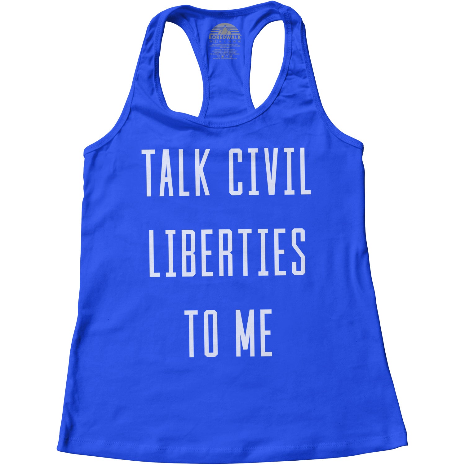 Women's Talk Civil Liberties to Me Racerback Tank Top