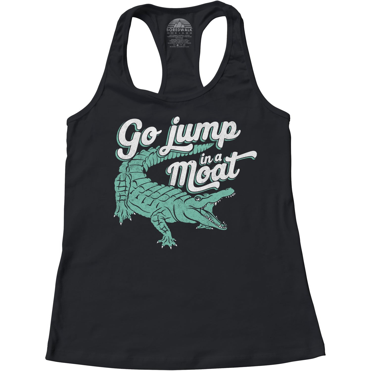 Women's Go Jump in a Moat Alligator Racerback Tank Top