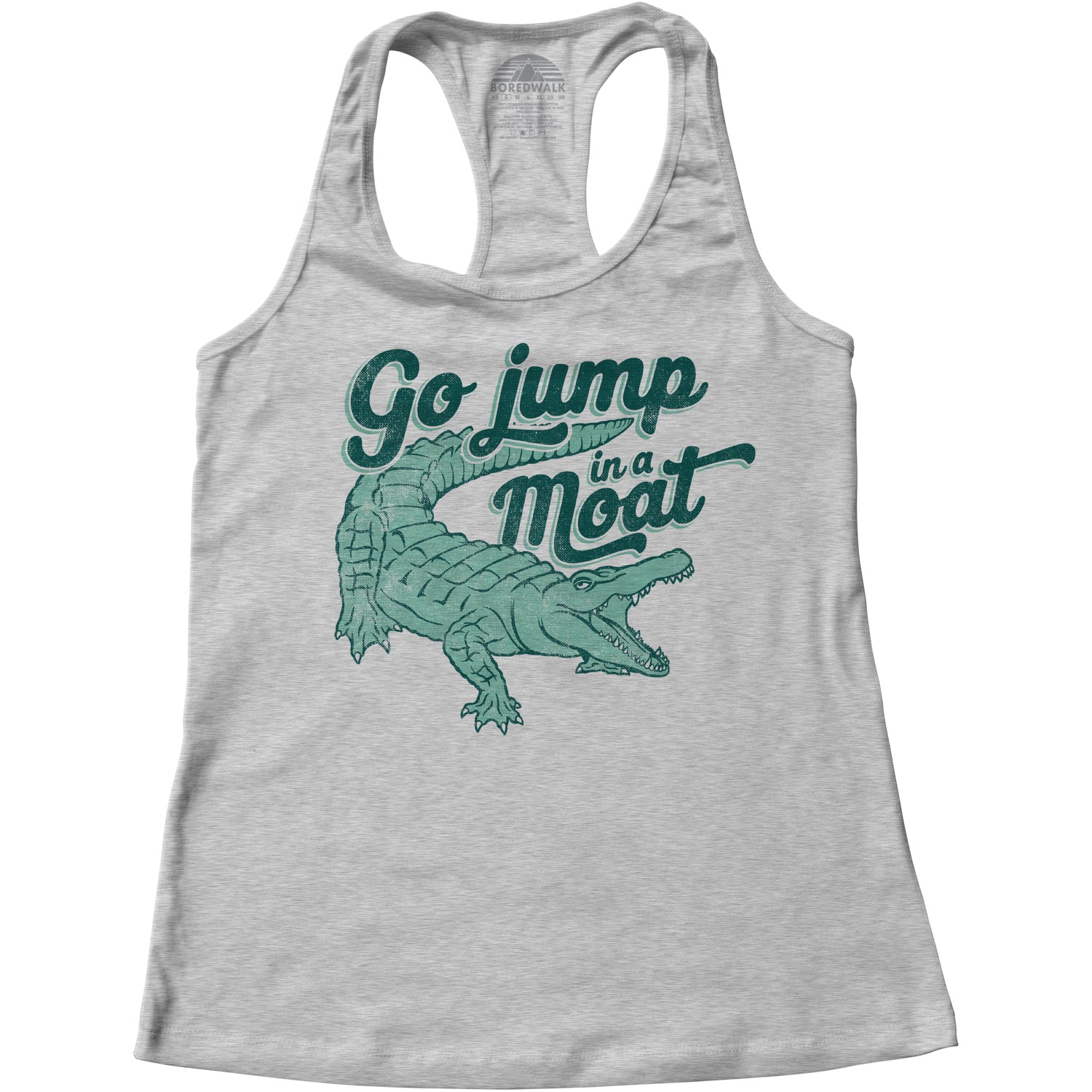 Women's Go Jump in a Moat Alligator Racerback Tank Top