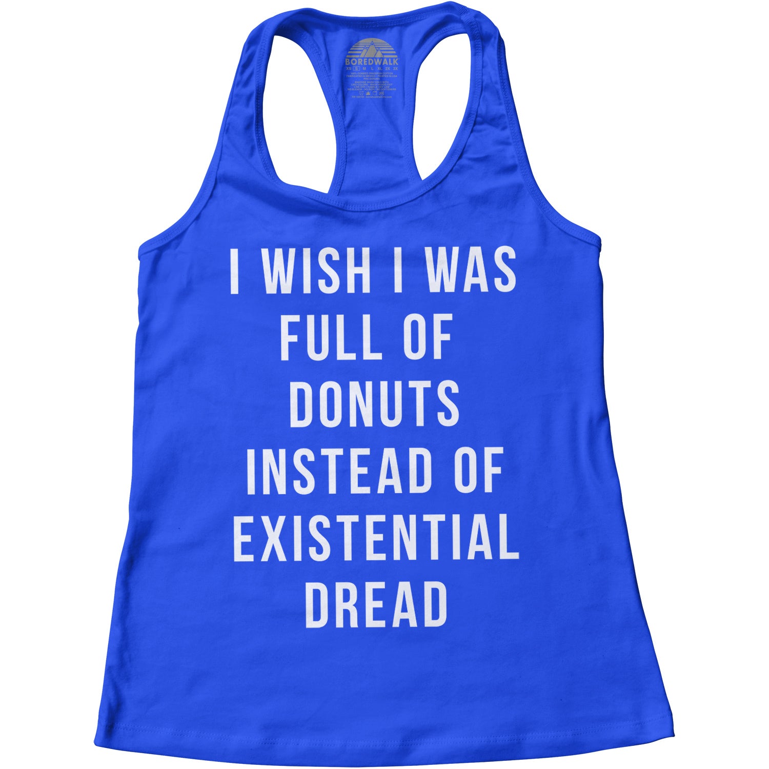 Women's I Wish I Was Full of Donuts Instead of Existential Dread Racerback Tank Top
