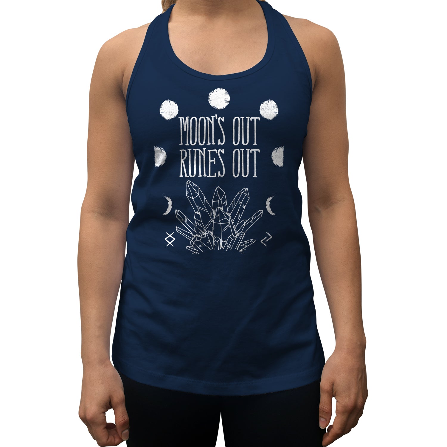 Women's Moon's Out Runes Out Racerback Tank Top