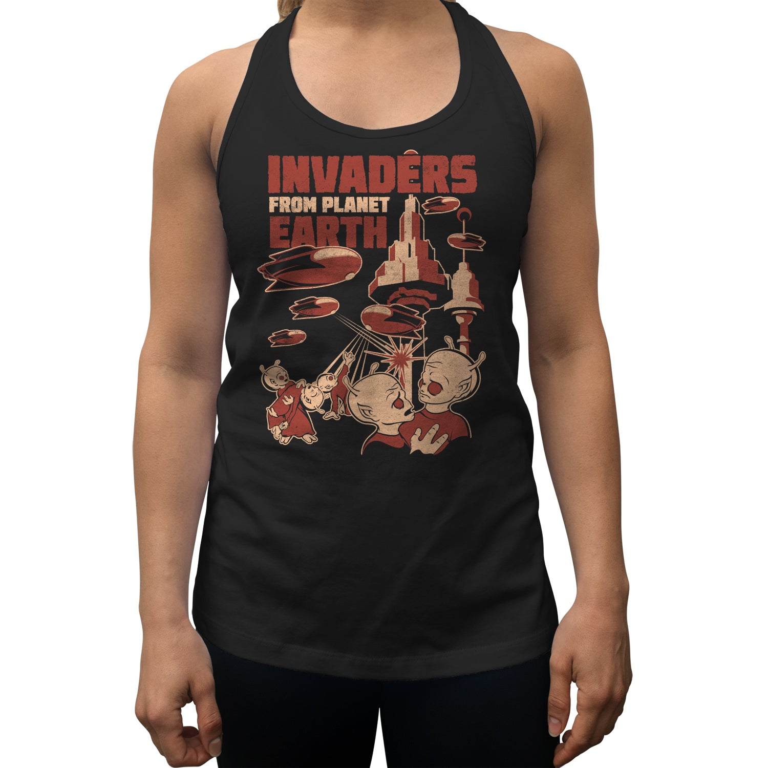 Women's Invaders From Earth Racerback Tank Top
