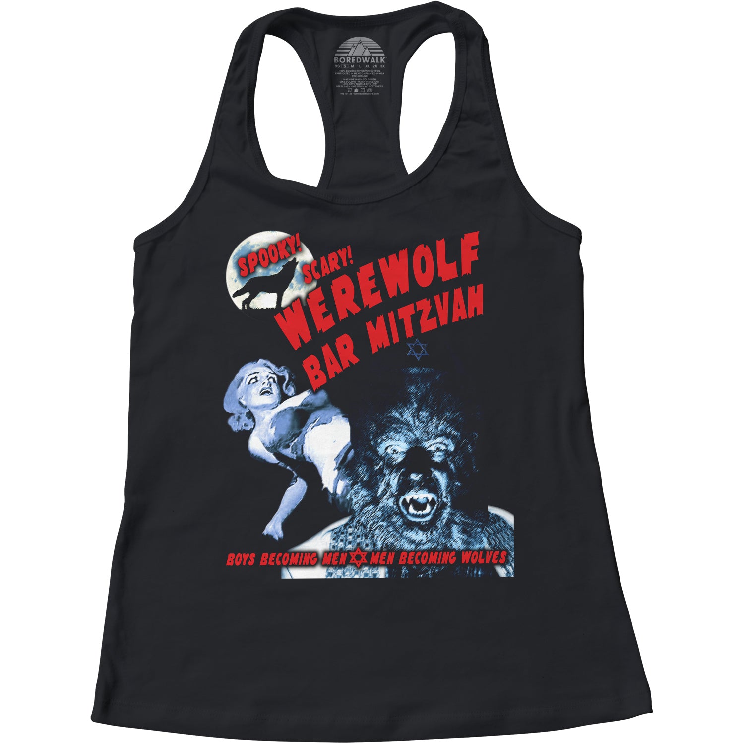 Women's Werewolf Bar Mitzvah Racerback Tank Top