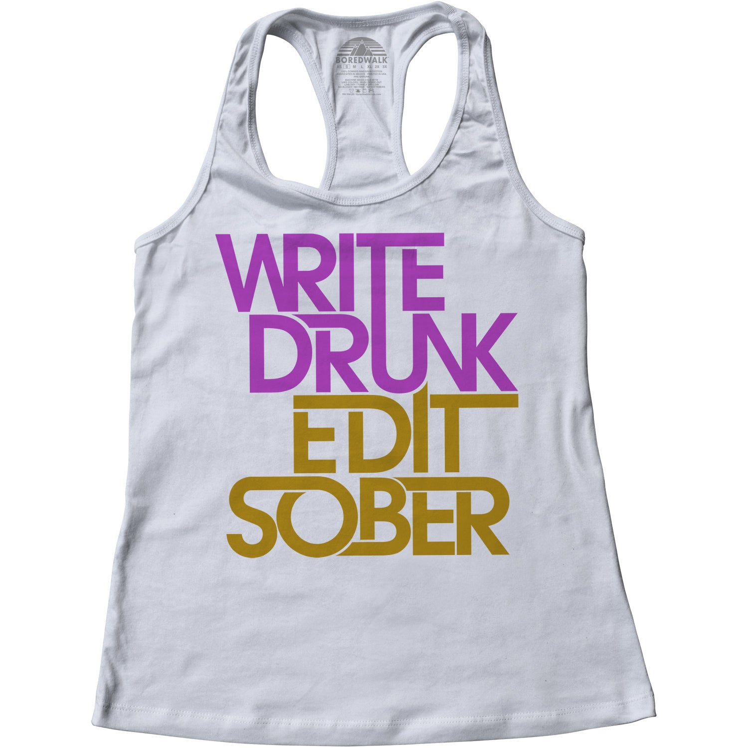 Women's Write Drunk Edit Sober Racerback Tank Top