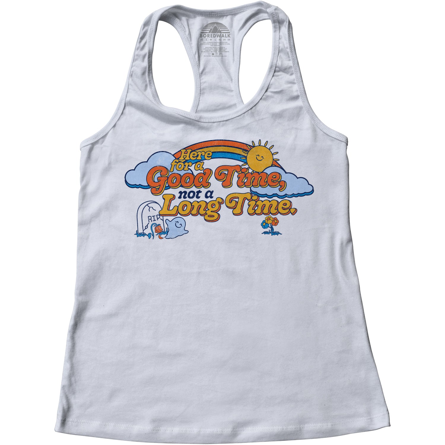 Women's Here for a Good Time Not a Long Time Racerback Tank Top