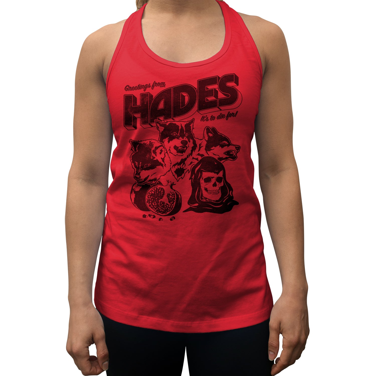 Women's Greetings from Hades Racerback Tank Top