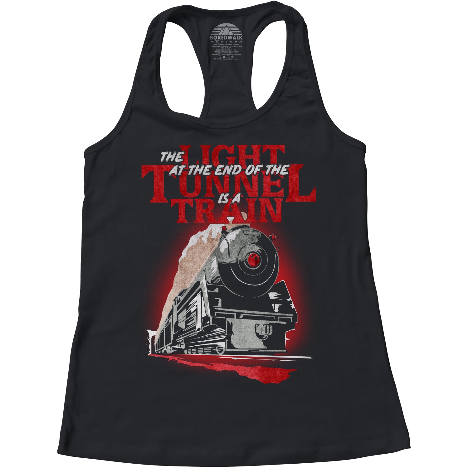 Women's The Light at The End of The Tunnel is a Train Racerback Tank Top