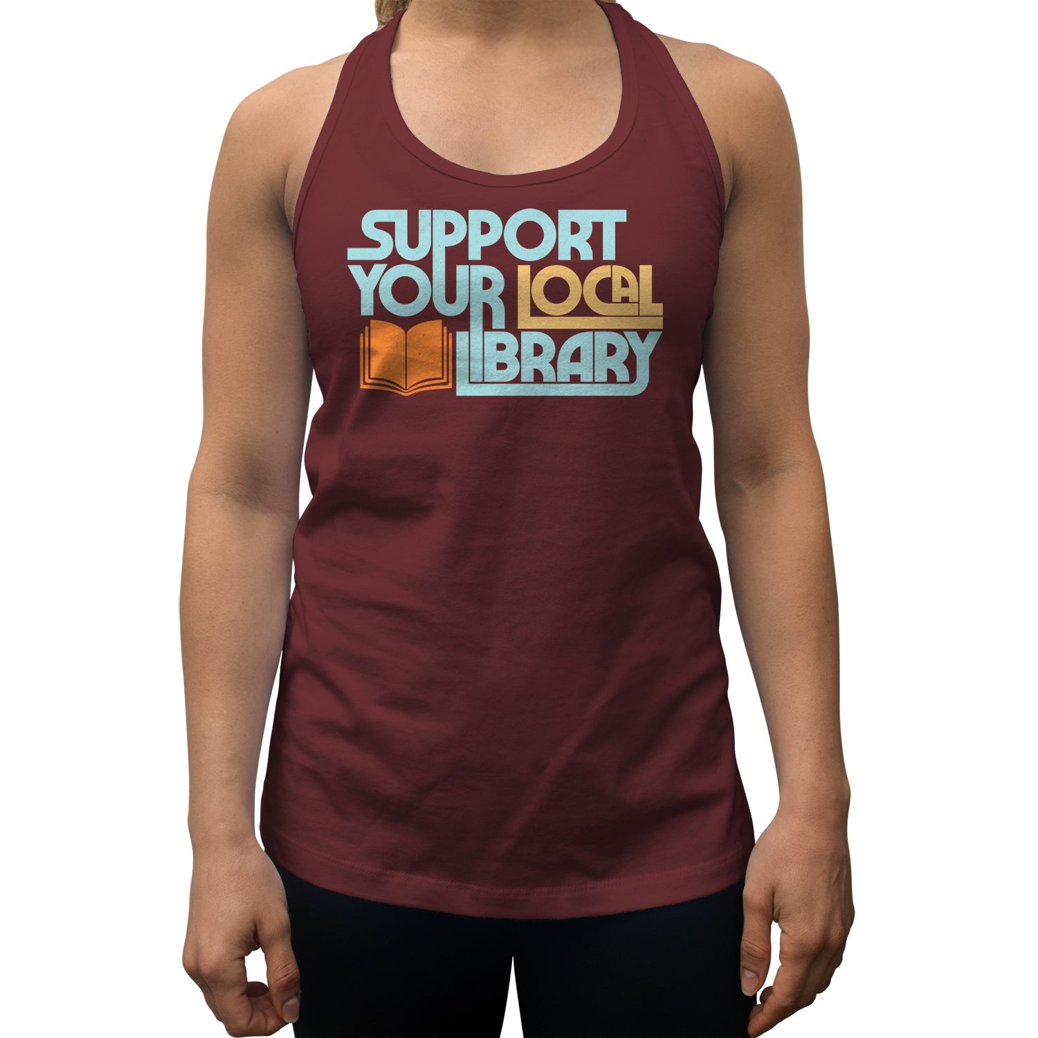 Women's Support Your Local Library Racerback Tank Top