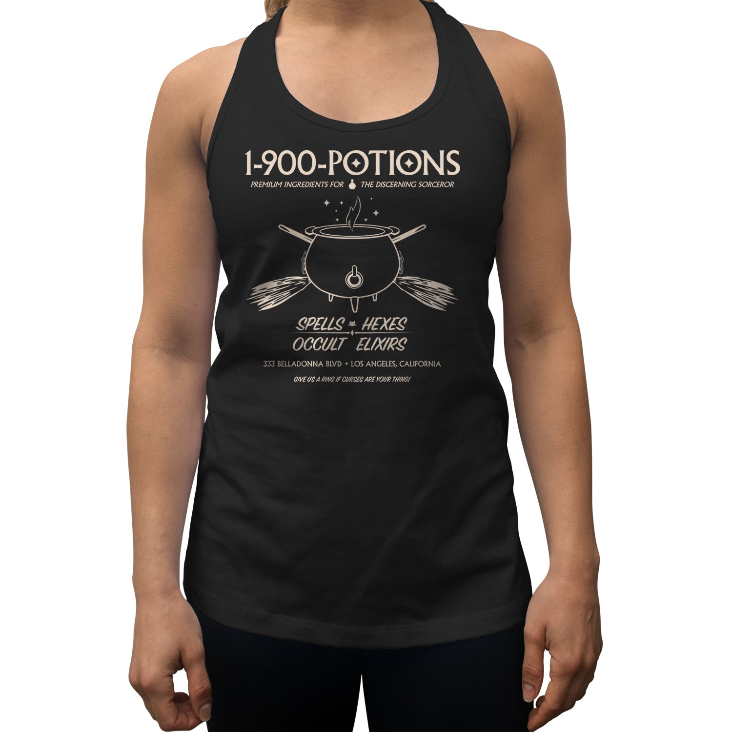Women's 1 900 Potions Witch Racerback Tank Top