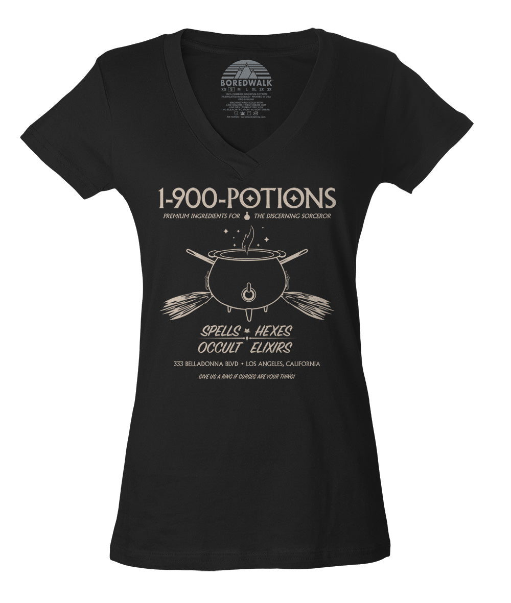 Women's 1 900 Potions Witch Vneck T-Shirt