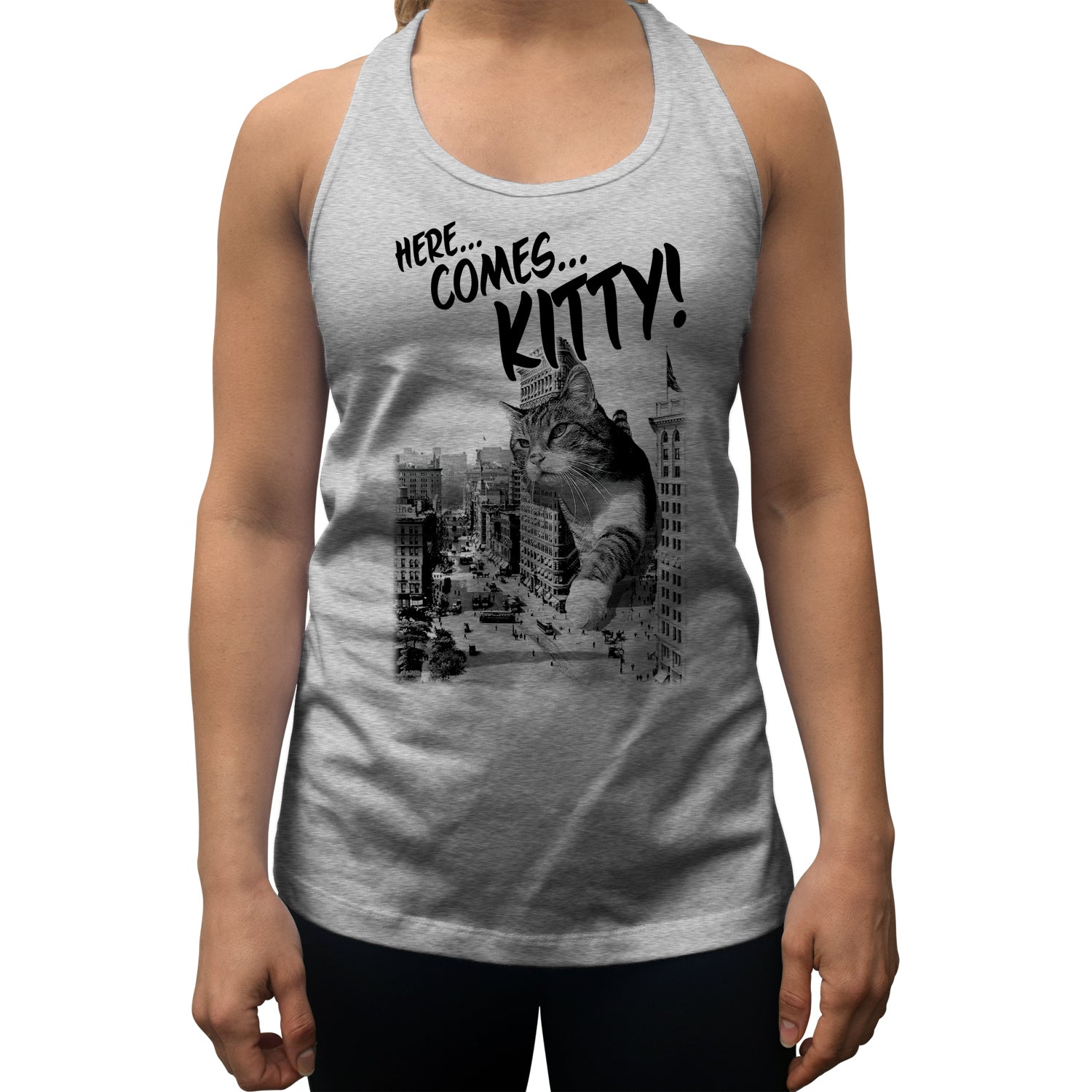 Women's Here Comes Kitty Racerback Tank Top