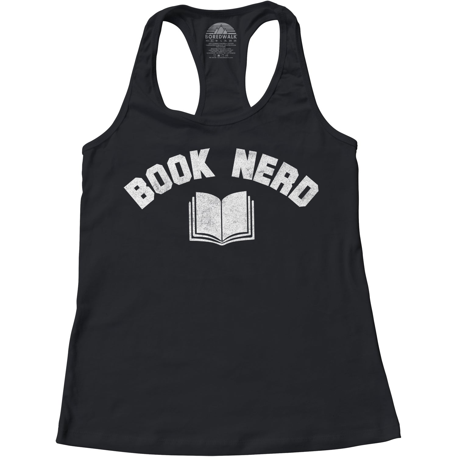 Women's Book Nerd Vintage Geeky Nerdy Literary Racerback Tank Top