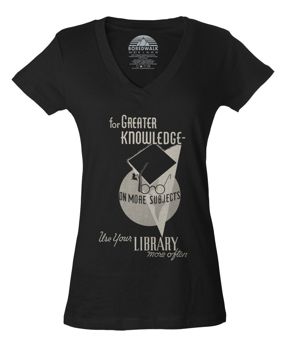 Women's Visit Your Library Vintage Vneck T-Shirt