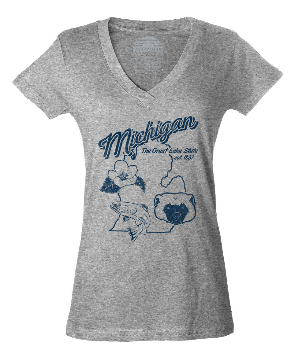 Women's Vintage Michigan State Vneck T-Shirt