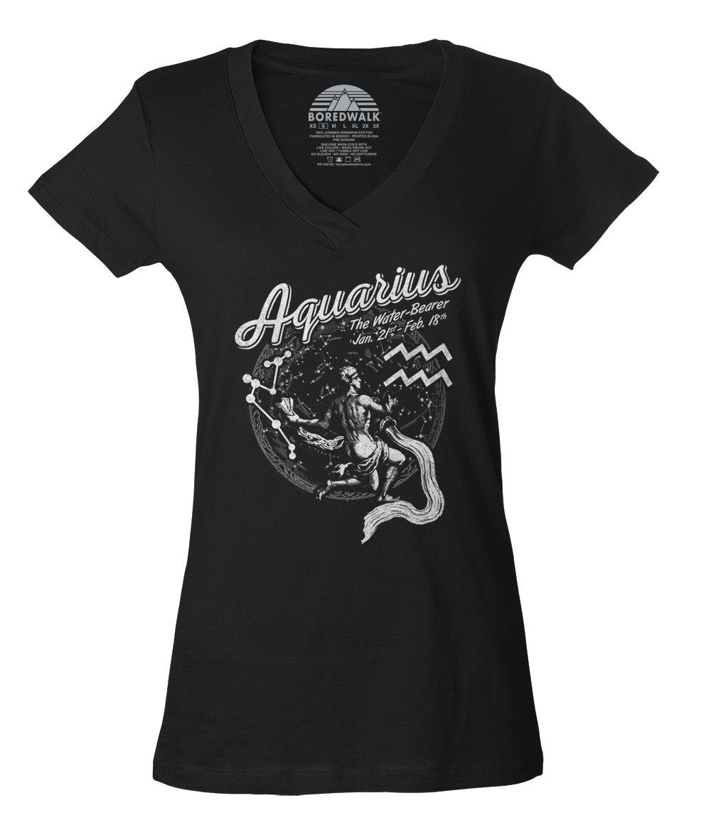 Women's Vintage Aquarius Vneck T-Shirt