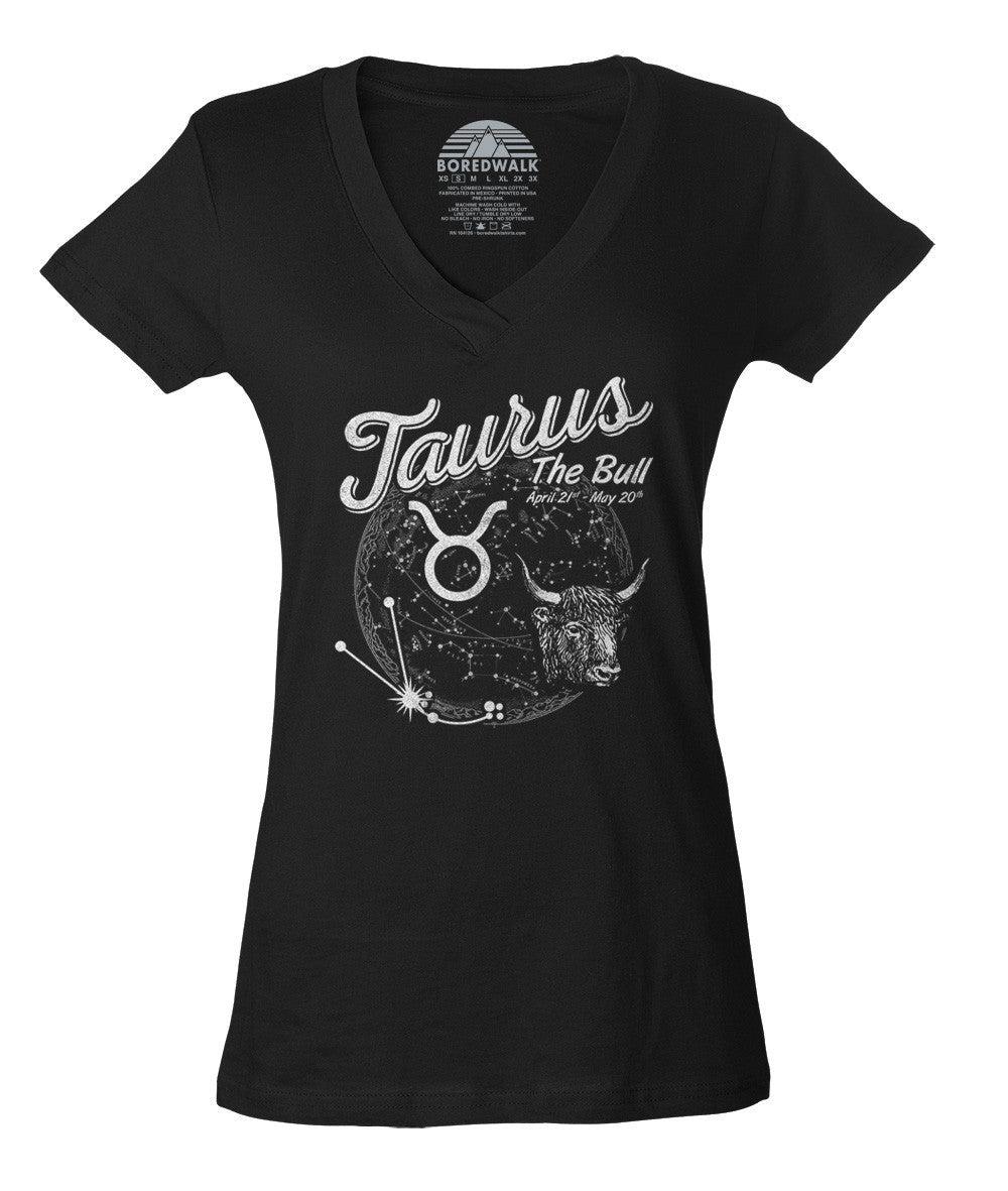 Women's Vintage Taurus Vneck T-Shirt
