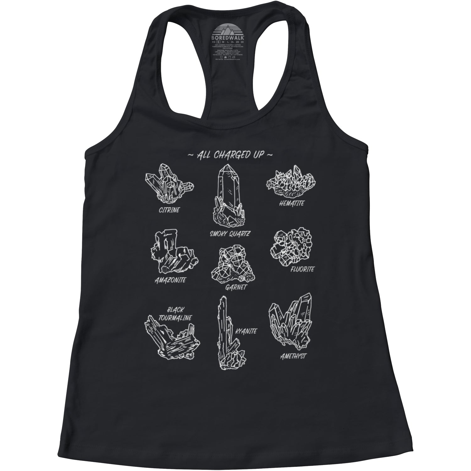 Women's All Charged Up Crystal Chart Racerback Tank Top