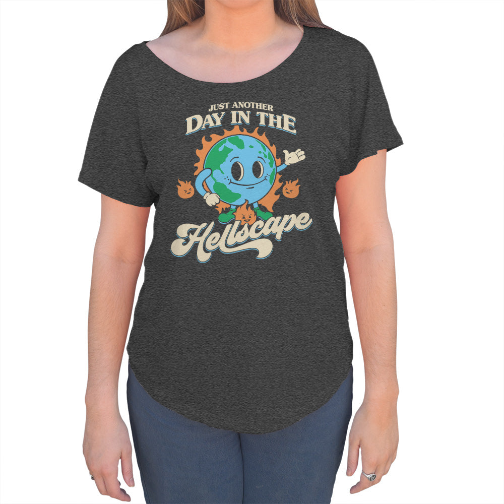 Women's Just Another Day in the Hellscape Scoop Neck T-Shirt
