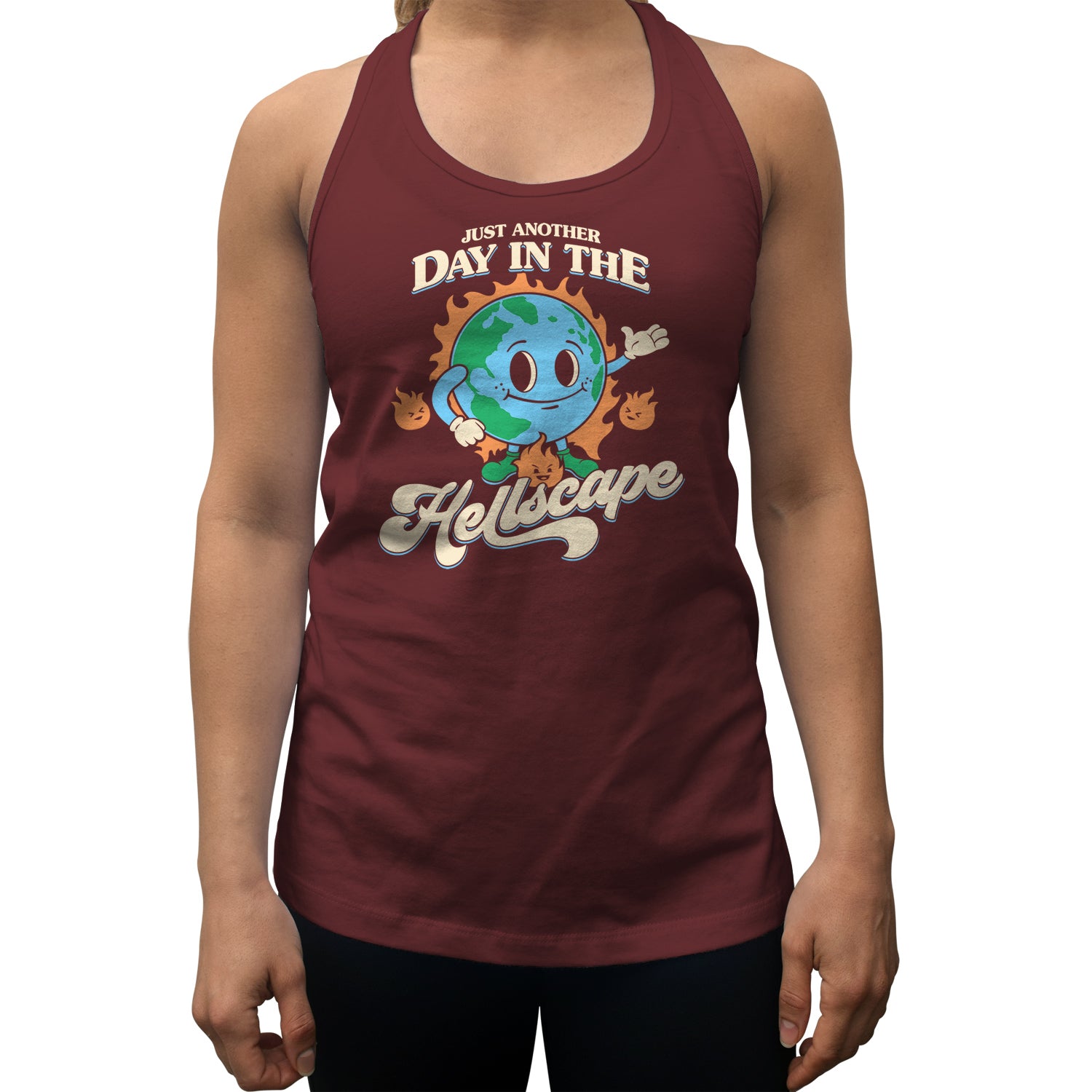 Women's Just Another Day in the Hellscape Racerback Tank Top