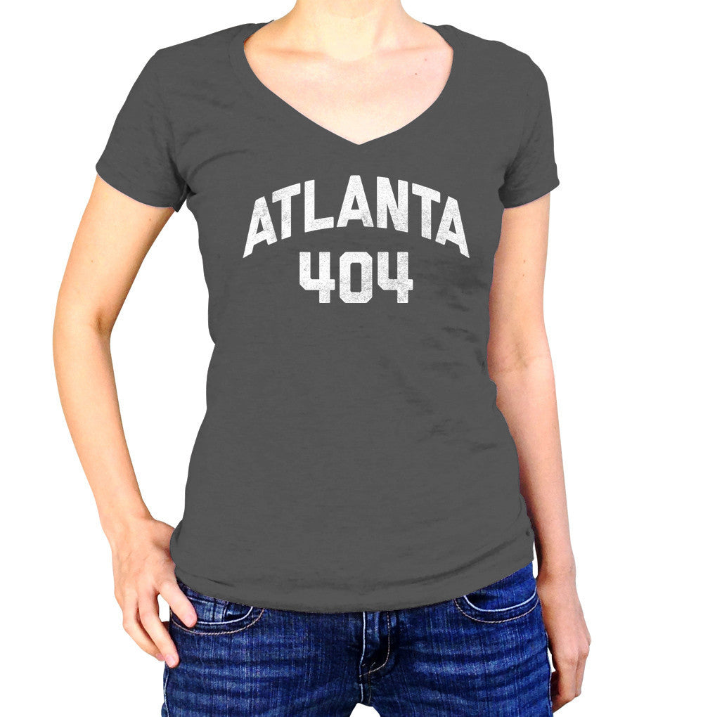 Women's Atlanta 404 Area Code Vneck T-Shirt