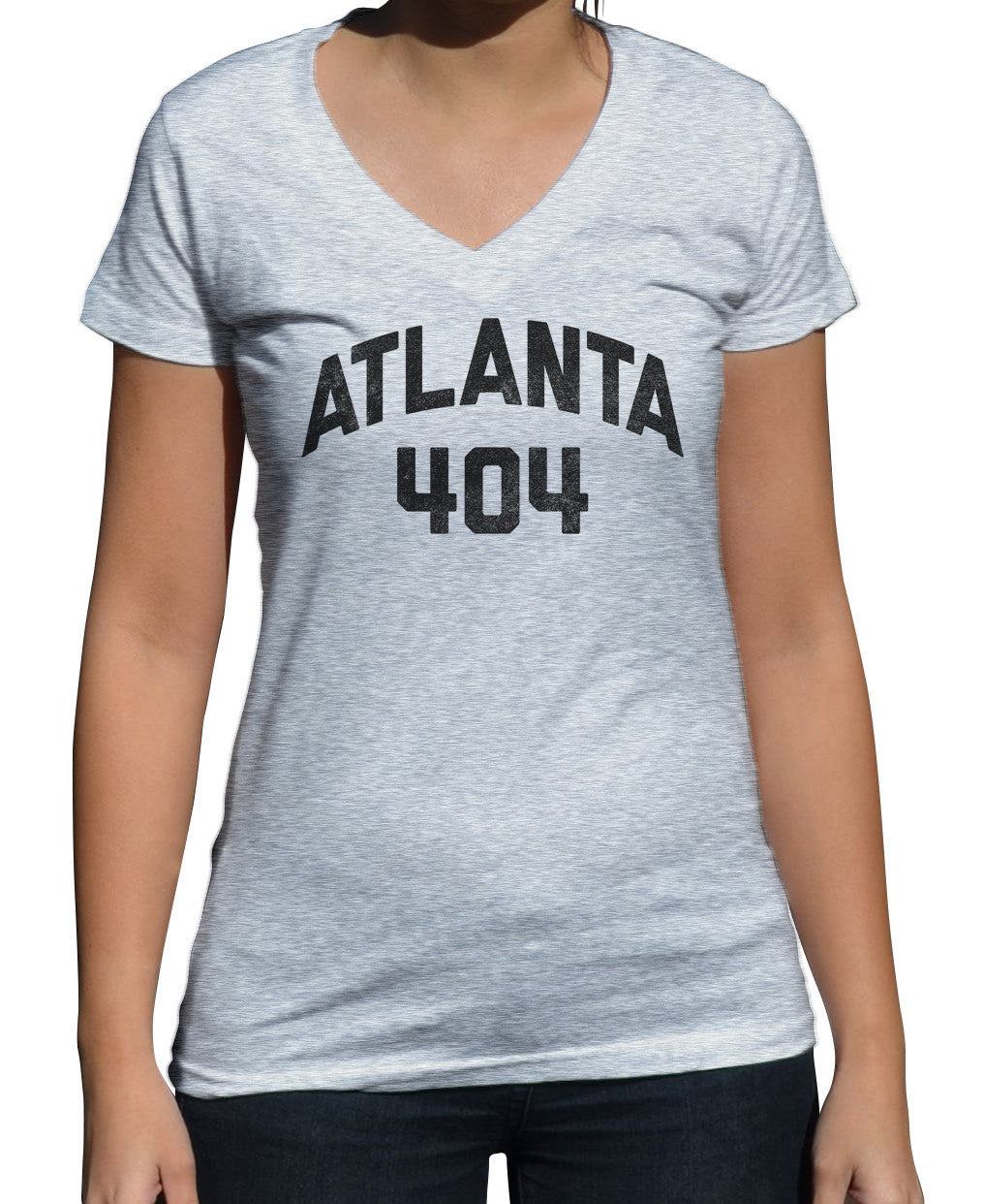 Women's Atlanta 404 Area Code Vneck T-Shirt