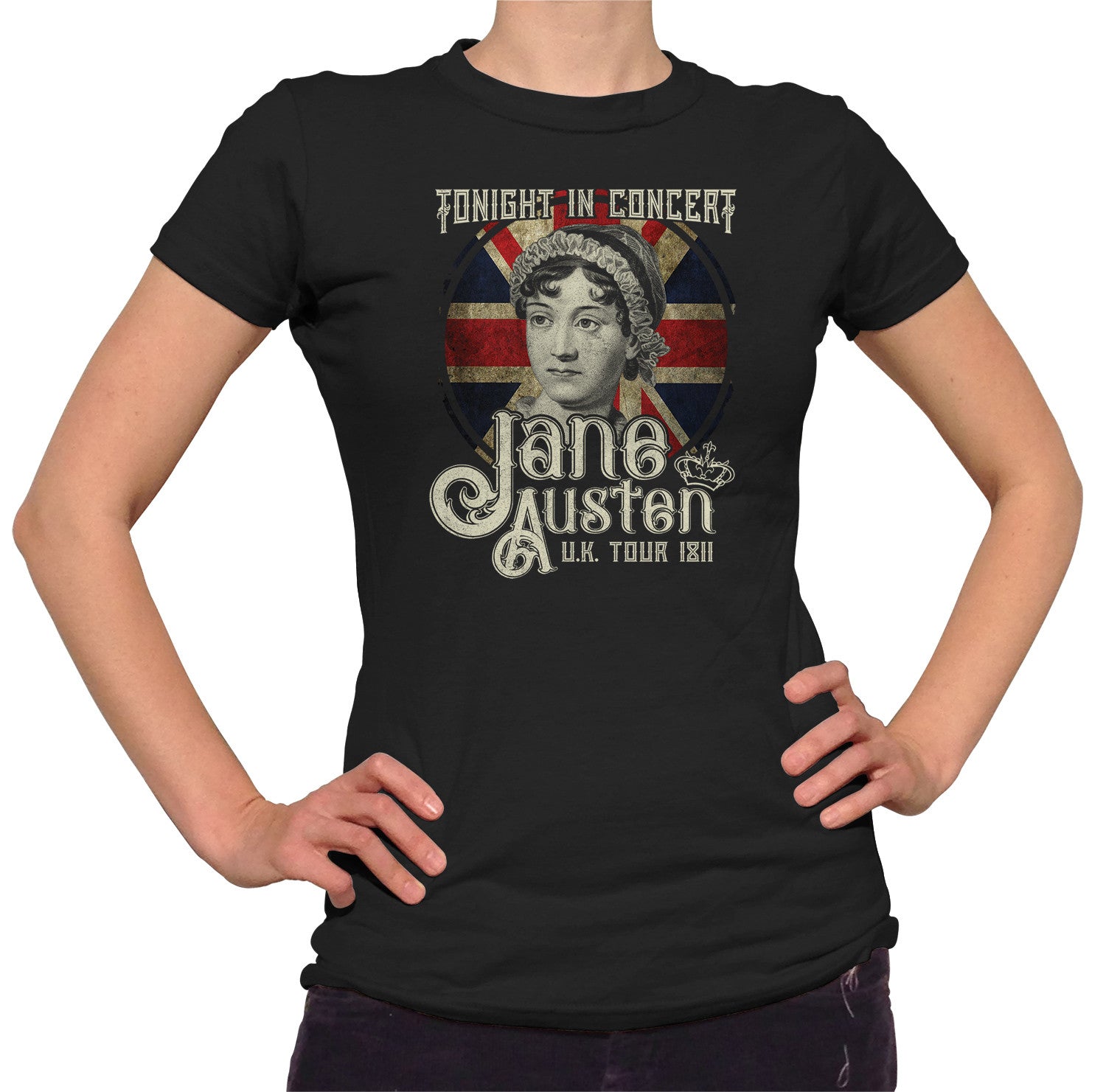 Eastern Arbejdsløs ubetalt Women's Jane Austen Rock and Roll UK Tour T-Shirt - Boredwalk