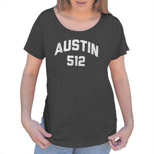 Women's Austin 512 Area Code Scoop Neck T-Shirt